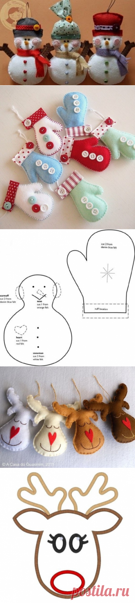 Игрушки из фетра на елку