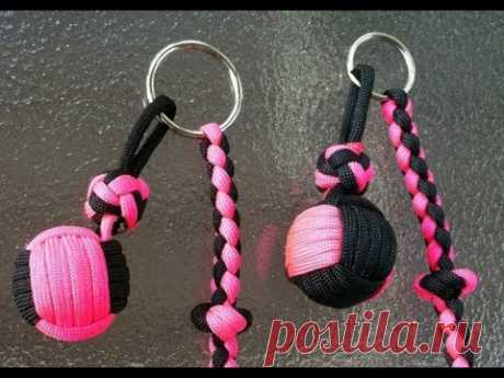 Paracordist how to tie a two color monkey's fist knot with paracord and a jig