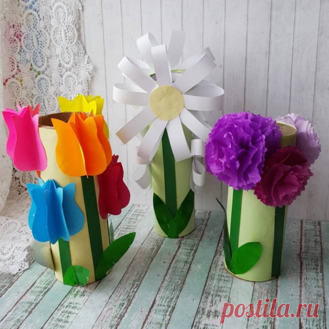 Букетики из втулок