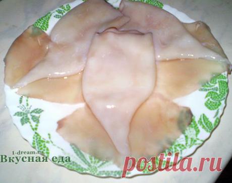 Корейская морковь с кальмарами - салат хе с кальмарами - Вкусная еда