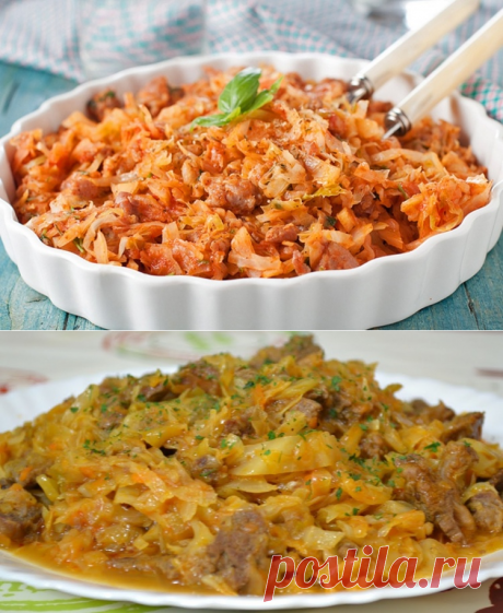 Тушеная капуста с мясом в мультиварке