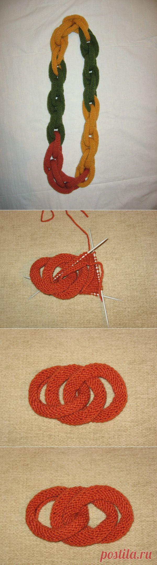 Шарф - цепь двойного переплетения