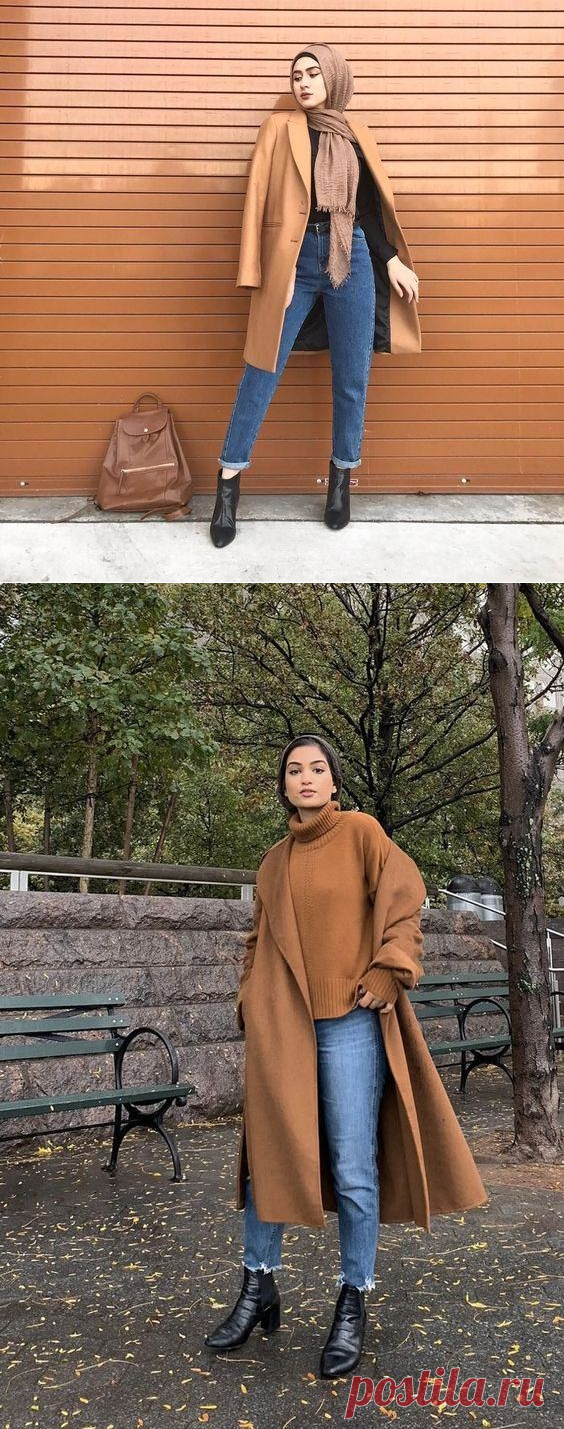 Chic Ways to Style Camel Coat With Hijab Outfit - Hijab-style.com