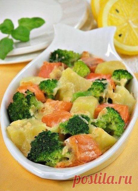 Лосось с брокколи под сыром / Surfingbird - мы делаем интернет лучше