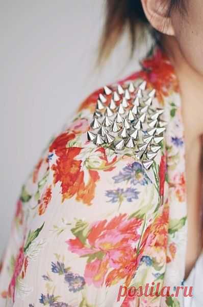 Шипы + цветы / Детали / Модный сайт о стильной переделке одежды и интерьера