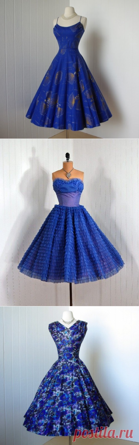 Синие винтажные платья — Модно / Nemodno