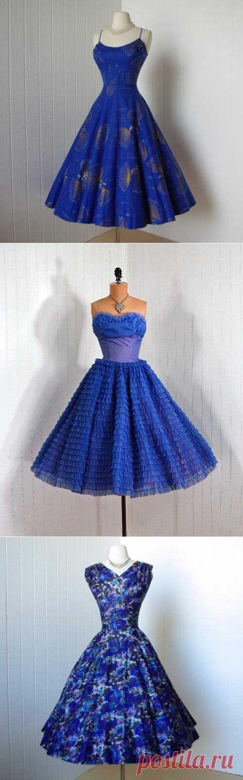 Синие винтажные платья — Модно / Nemodno