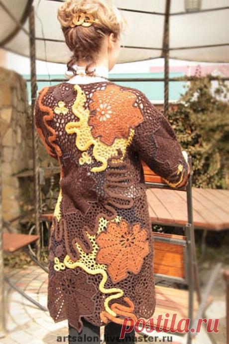 Купить Кардиган "Стильная штучка" - вязанный кардиган, кардиган женский вязаный, кардиган крючком