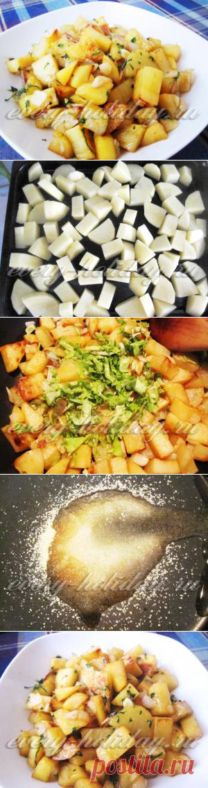 Карамелизованный картофель с луком и чесноком