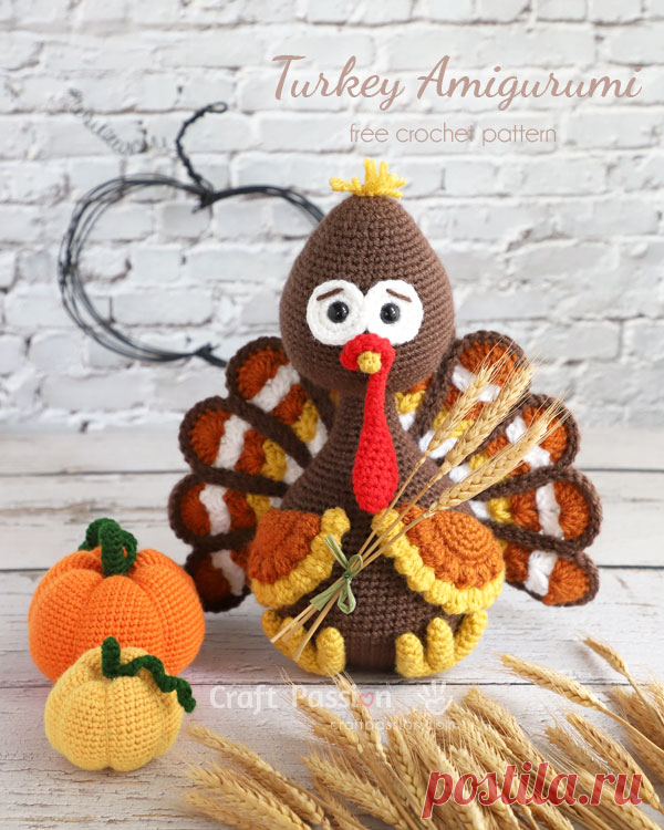 Турция Амигуруми Pattern-Free Вязание Крючком Pattern • Ремесло Страсть Бесплатный узор вязания крючком из милой и обнимающейся индейки Amigurumi, названной Tutt. Подробные инструкции по написанию рисунка и фотографии. Идеально подходит для Дня Благодарения и падения.
