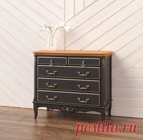 Комод из массива бука с 5 выдвижными ящиками – черный/ясень купить по цене 73 130 руб. в Москве — интернет магазин chudo-magazin.ru