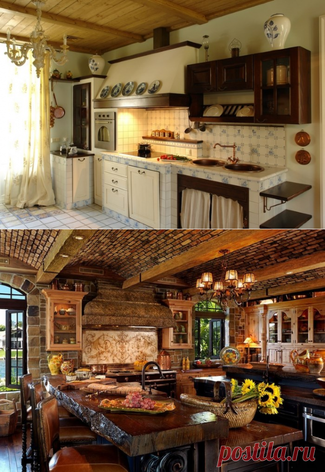Кухни под старину: дизайн и материалы