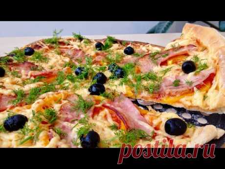 Пицца, Обалденный Домашний Рецепт | Pizza with Bacon, English Subtitles