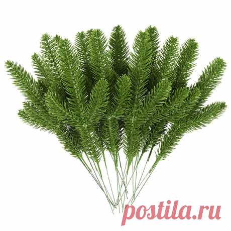 1 упаковка рождественских сосновых игл, ветвей, искусственное растение, украшение для рождественской елки, украшения для дома, венок «сделай сам», Подарочная коробка, свадебные цветы | Дом и сад | АлиЭкспресс