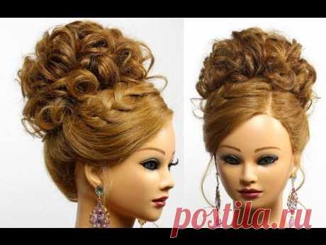 Bridal prom updo. Hairstyle for long  medium hair