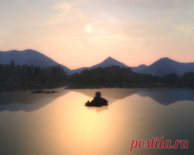 Странный островок, появившийся в Нибенейской бухте.
A strange island appeared in the Niben Bay.