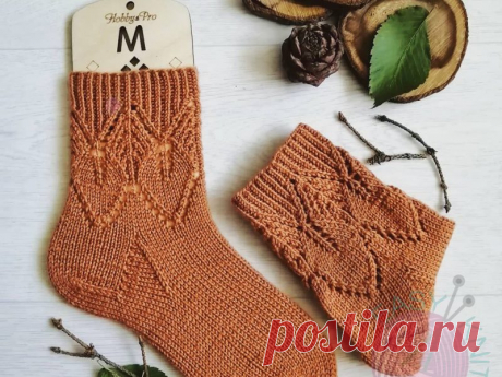 Носки спицами с узором из скрещенных петель | EasyKnit.ru