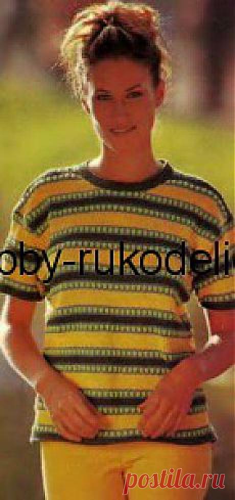 Хобби (рукоделие своими руками): вышивка, вязание » Архив блога » Яркий полосатый пуловер – вязание спицами