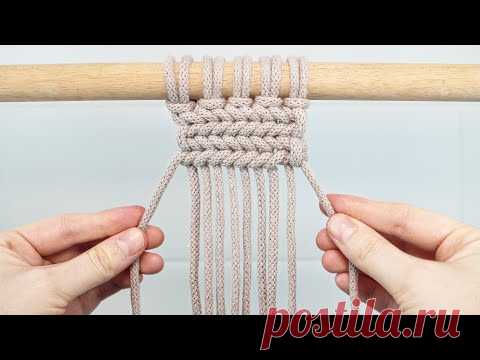 плетеная горизонтальная коса | МАКРАМЕ своими руками