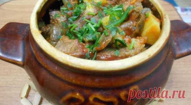 Жаркое в горшочке с говядиной и грибами, пошаговый рецепт с фото