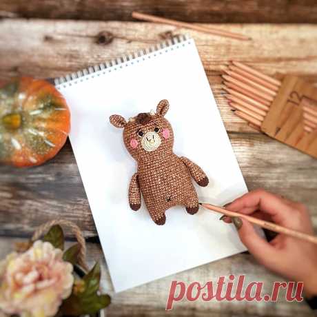 PDF Бычок и Коровка Изи крючком. FREE crochet pattern; Аmigurumi animal patterns. Амигуруми схемы и описания на русском. Вязаные игрушки и поделки своими руками #amimore - корова, коровка, телёнок, бык, бычок.