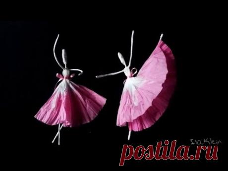 Bailarina - Ballerina Com material simples - cola, arame e guardanapo - vamos fazer uma linda bailarina com movimento! Se quiser roupa a colorida pode usar guardanapo colorido ou ...