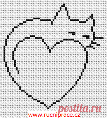 Cat, free cross stitch patterns and charts - www.free-cross-stitch.rucniprace.cz