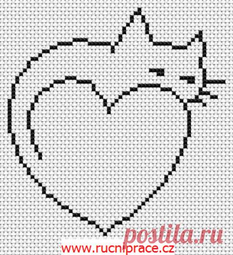 Cat, free cross stitch patterns and charts - www.free-cross-stitch.rucniprace.cz