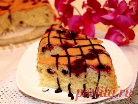 Бисквит с вишней и шоколадом | Любимые рецепты