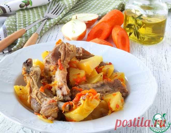 Свиные ребрышки тушеные с картофелем – кулинарный рецепт