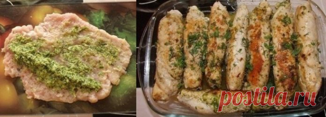 Куриные рулетики с зеленью по-домашнему - сочно и ароматно!