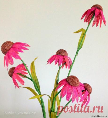 эхинацея пурпурная из мешковины. мастер-класс