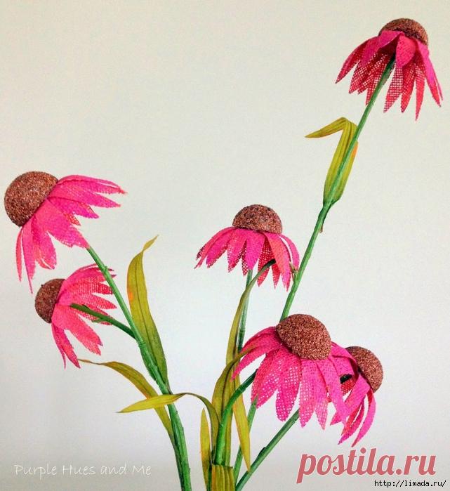 эхинацея пурпурная из мешковины. мастер-класс