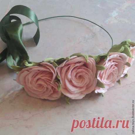 Делаем розы из фоамирана на примере венка-повязки