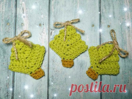 Новогодняя аппликация елочка крючком » «Хомяк55» - всё о вязании спицами и крючком