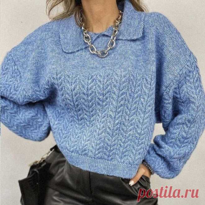 Джемпер спицами с узором 
