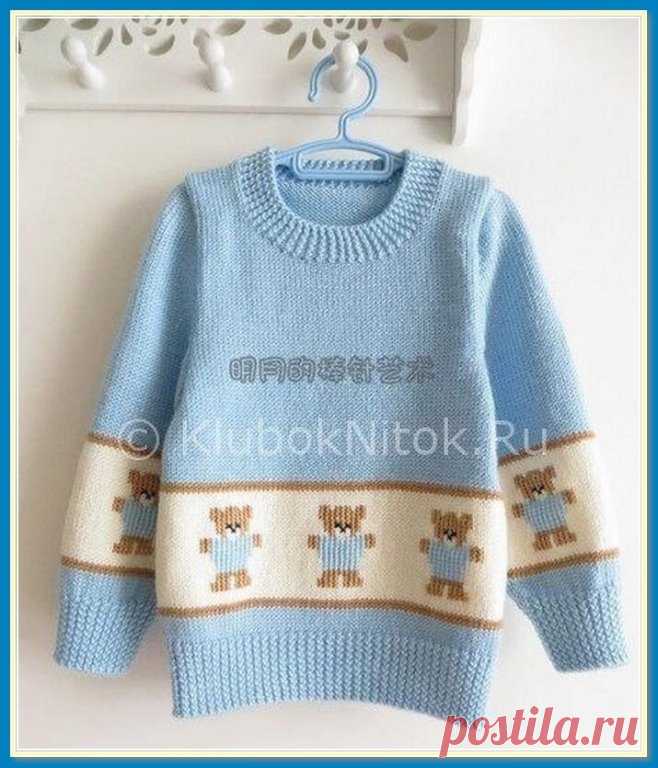 Вяжем детям: джемперок с мишками