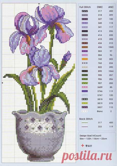 Схемы вышивки цветов — DIYIdeas