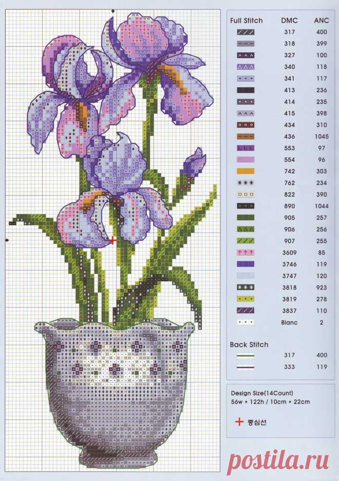 Схемы вышивки цветов — DIYIdeas