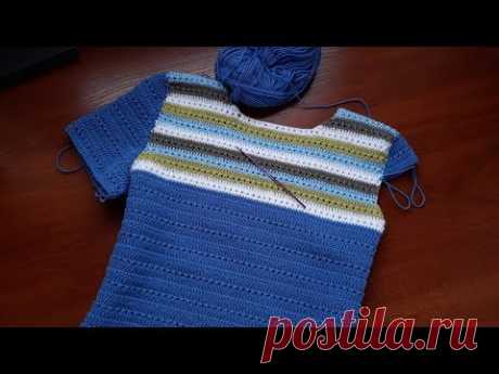 Жакет крючком (из остатков пряжи). Часть 6. Рукава.