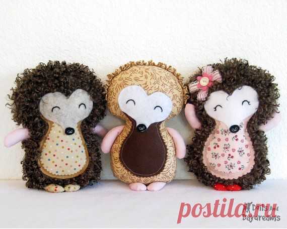 Hedgehog Sewing Pattern PDF Woodland Softie Stuffed Toy Instant Download