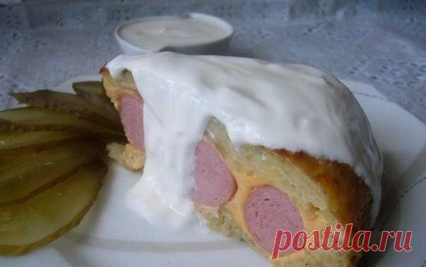 Картофельная запеканка с сосисками
