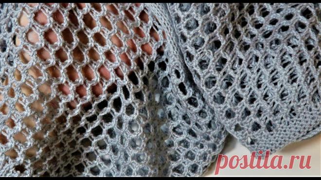 САМАЯ ЛЕТНЯЯ СЕТКА СПИЦАМИ. ажурный узор спицами. вязание на лето. тренды в вязании САМАЯ ЛЕТНЯЯ СЕТКА СПИЦАМИ.Кардиган подобным узором https://www.youtube.com/watch?v=UrdrozSayQoТакая же сетка с маленькой дырочкой https://www.youtube.com/wa...