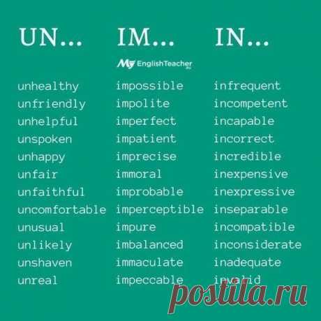 ПРЕФИКСЫ | Учите Английский язык. Learn English