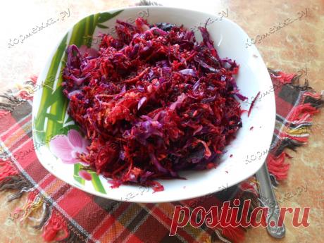 Простой салат из краснокочанной капусты