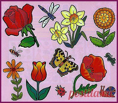 Шаблоны, картинки, трафареты - цветы и насекомые | Подружки