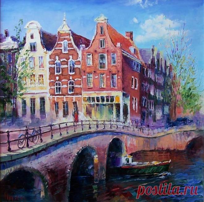 По улочкам Амстердама. Художница Мартенс Елена Александровна.