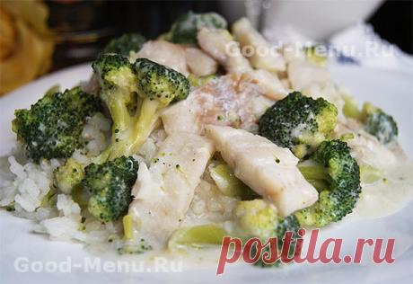 Рыба с рисом и брокколи Этот рецепт - рыба с рисом и брокколи - я впервые увидела в Германии в одной книге по диетическому питанию. Мне так понравилась фотография, что непременно захотелось его приготовить. Так как мои позна…