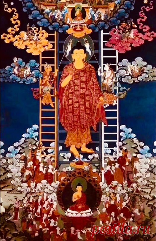 Лхабаб Дуйсен учит нас, что истинная сила — в милосердии. Будда спустился не ради славы, а ради любви. Пусть и вы сегодня почувствуете тепло сострадания и благодарности!
Открытки на День нисхождения Будды Шакьямуни из рая 33 божеств. Открытки на Лхабаб Дуйсен.