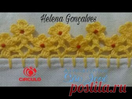 Bico de crochê flores #258